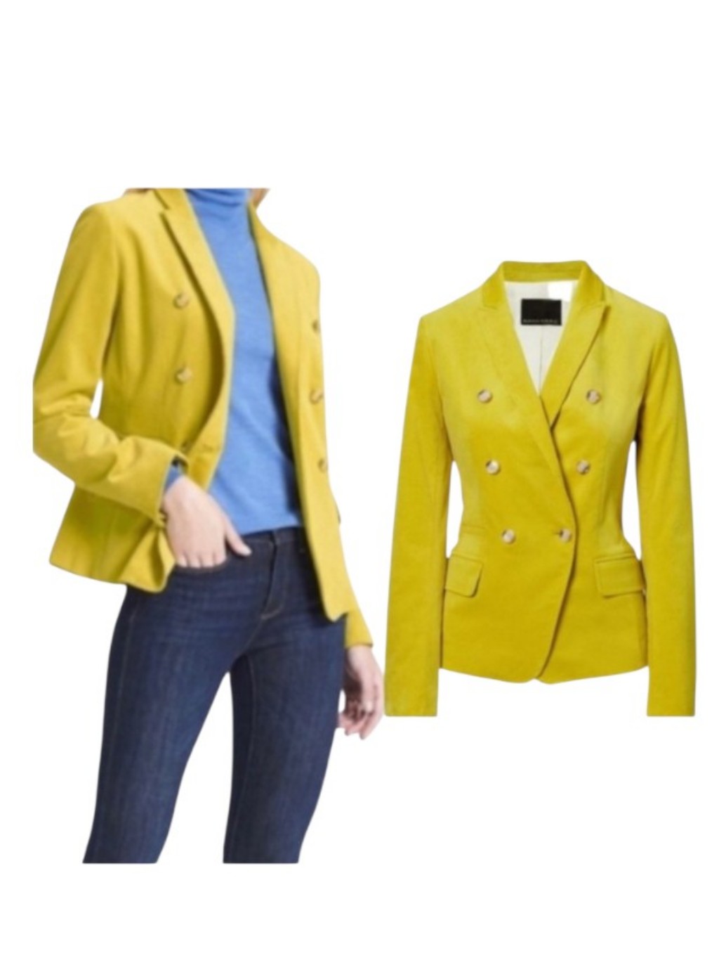 Banana Republic Double Breasted Corduroy Blazer